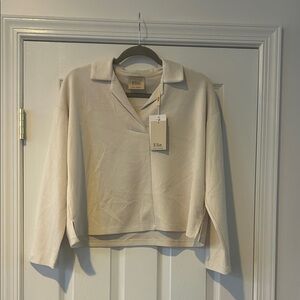 Elie Tahari Cream Long Sleeve Top